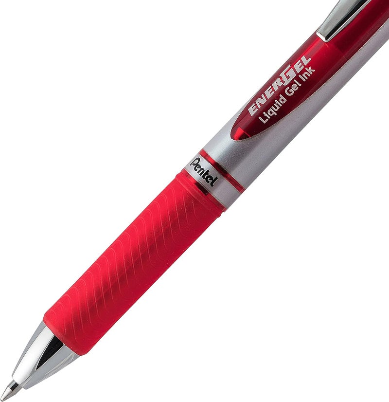 Pentel EnerGel Deluxe RTX Retractable Liquid Gel Pen, (0.7mm), Metal Tip, Red Ink, 2 Pack (BL77BP2B) - Image 3